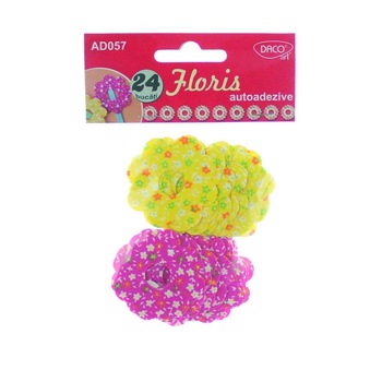 Accesorii craft - AD057 floris autoadeziv textil DACO Accesorii craft - AD057 floris autoadeziv textil DACO