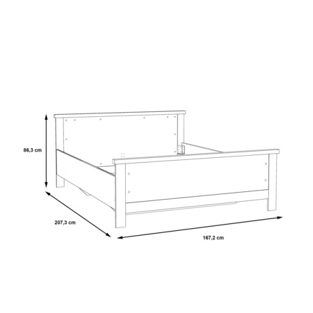 Pat Kring Nibe, 168.5 x 86 x 207 cm, suprafata dormit 160x200 cm , alb antic