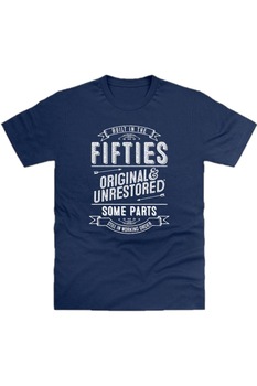 Tricou Barbati Built In The Fifties din Bumbac, Albastru, 2XL Tricou Barbati Built In The Fifties din Bumbac, Albastru, 2XL