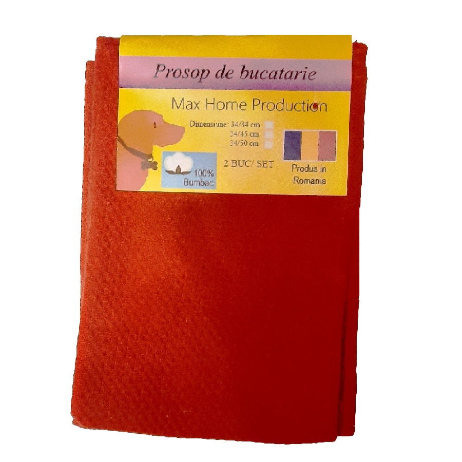 Set 2 Prosoape bucatarie, Max home Production, Rosu, 34x45 cm