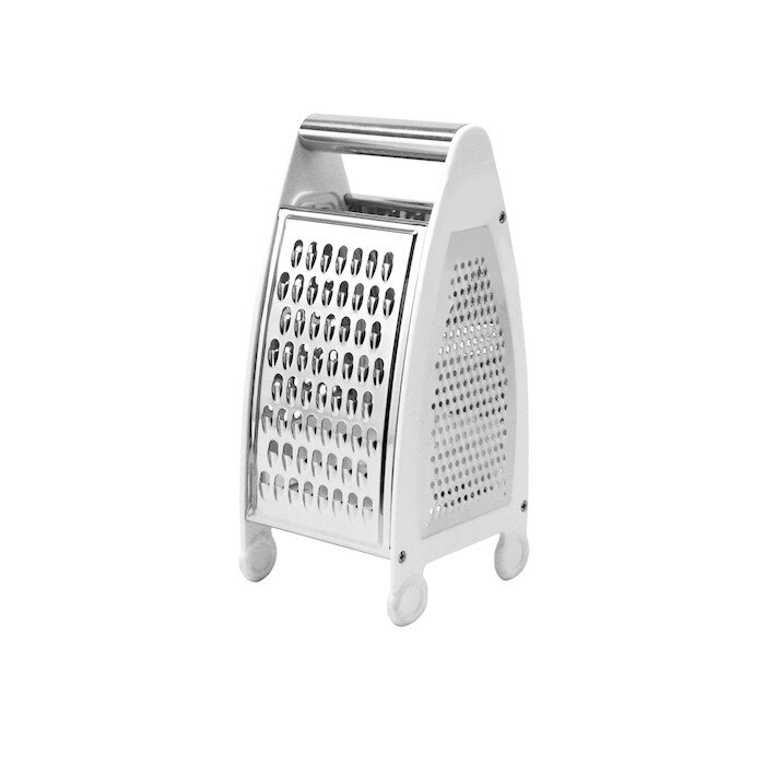 Razatoare inox, 4 fete cu recipient depozitare, 11x12x26 cm, Alb