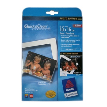 Hartie foto Avery Zweckform C2551-15, 100 x 150 mm, lucioasa, 220g/m², 15 coli/ cutie, inkjet Hartie foto Avery Zweckform C2551-15, 100 x 150 mm, lucioasa, 220g/m², 15 coli/ cutie, inkjet