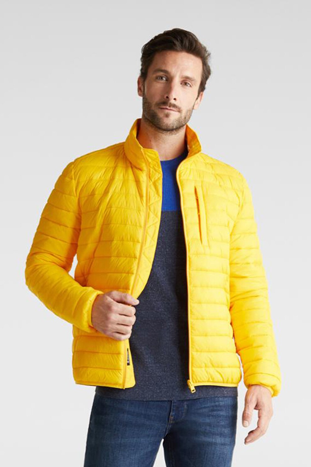 Esprit, Geaca impermeabila cu aspect matlasat, Galben