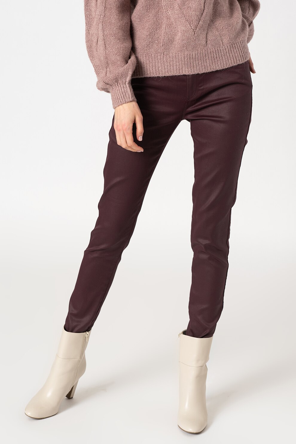 EDC by Esprit, Pantaloni skinny cu aspect peliculizat, Violet tyrian