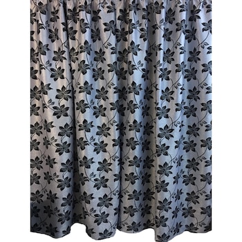 Set 2 draperii black-out cu rejansa Flowers Liz Line, 2 x 140x245 cm, poliester, gri / negru Set 2 draperii black-out cu rejansa Flowers Liz Line, 2 x 140x245 cm, poliester, gri / negru