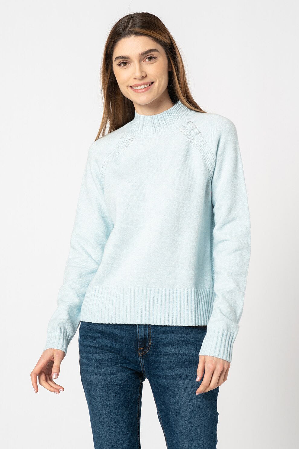 EDC by Esprit, Pulover din amestec de lana, Albastru deschis, XL