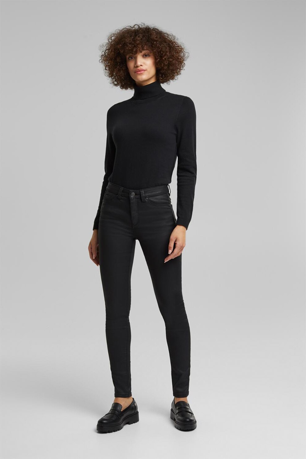 EDC by Esprit, Blugi skinny cu aspect peliculizat, Negru, XL-L30