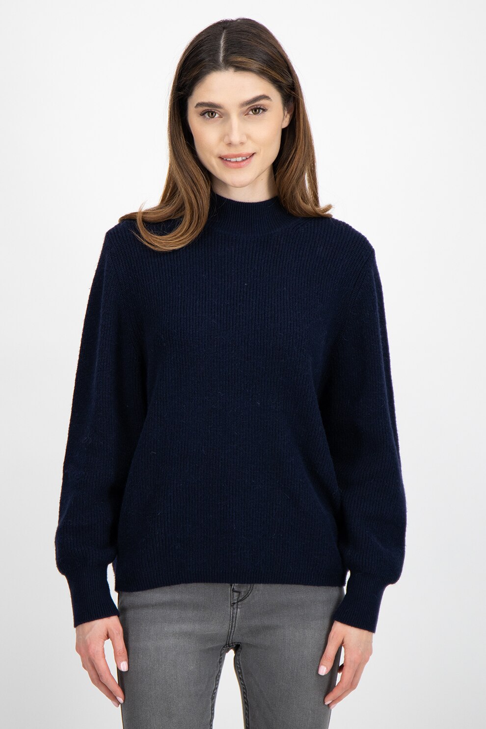 Esprit, Pulover lejer cu guler scurt, Bleumarin