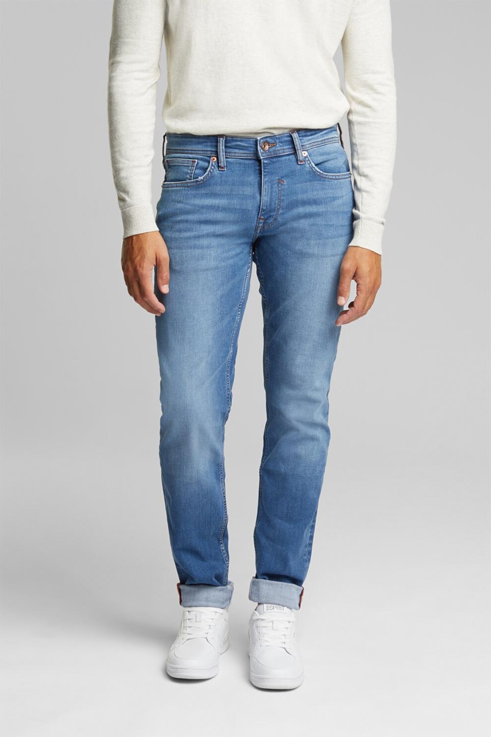 Esprit, Blugi cu aspect decolorat, Albastru deschis, W33-L32