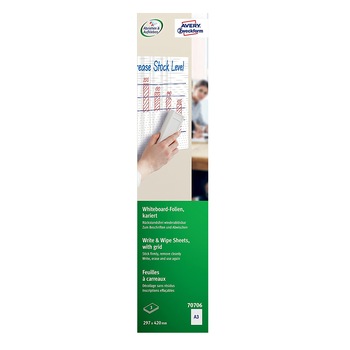 Folie whiteboard Avery Zweckform 70706, A3, caroiaj matematica, Scrieti si stergeti Folie whiteboard Avery Zweckform 70706, A3, caroiaj matematica, Scrieti si stergeti