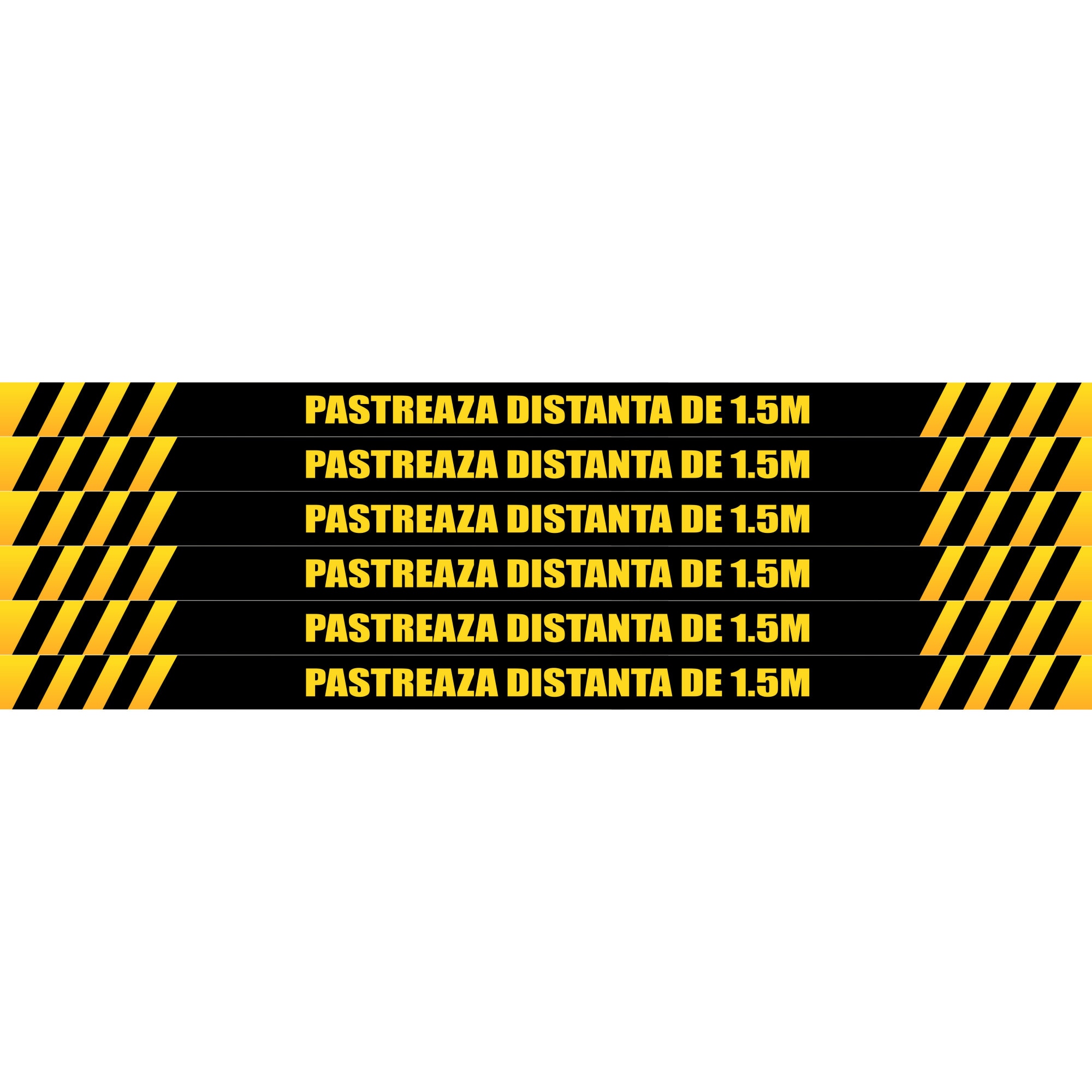 Set 6 stickere, Orafol, tip banda, podea Pastreaza distanta, 1000x50 mm