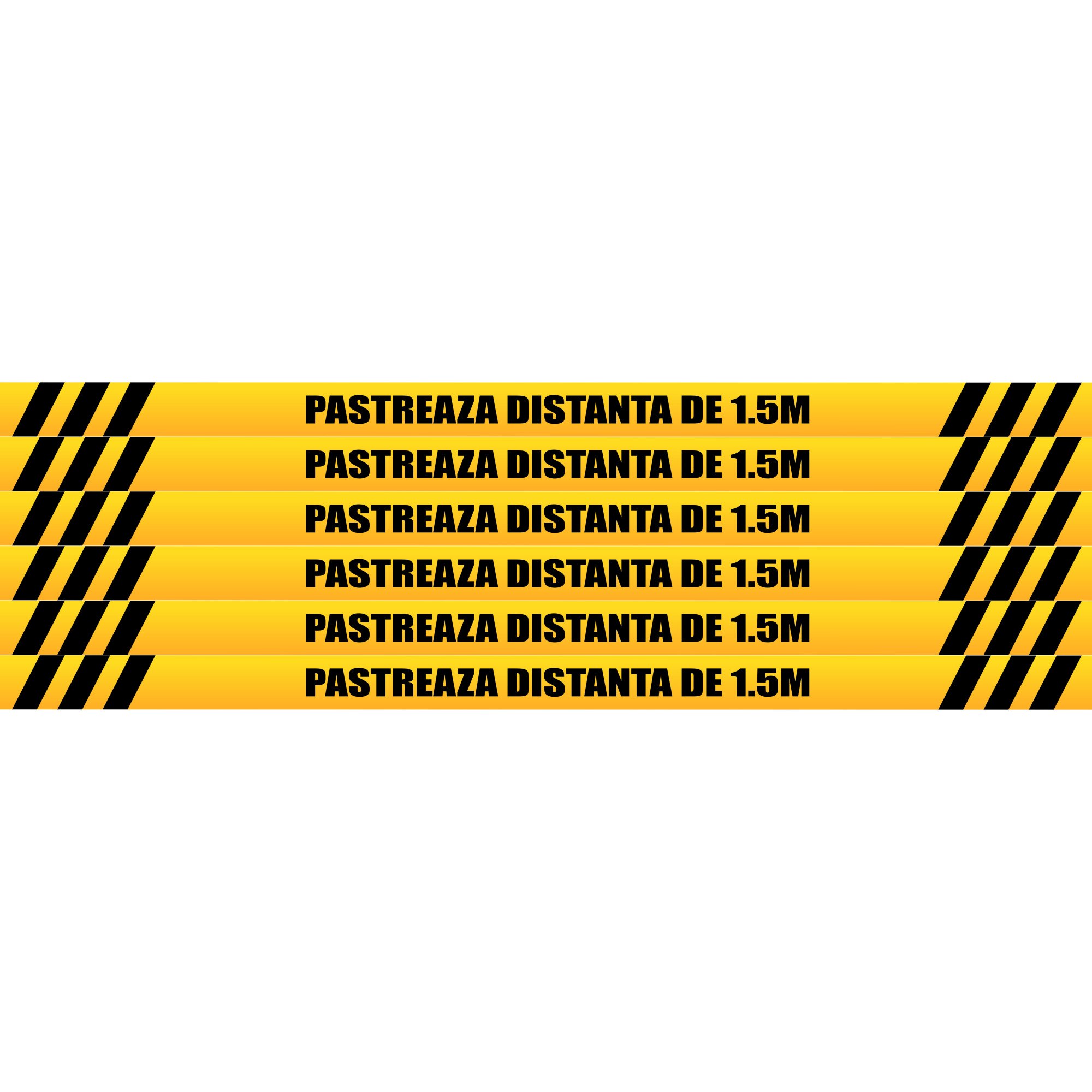 Set 6 stickere podea, Orafol, Pastreaza distanta, 1000x50 mm
