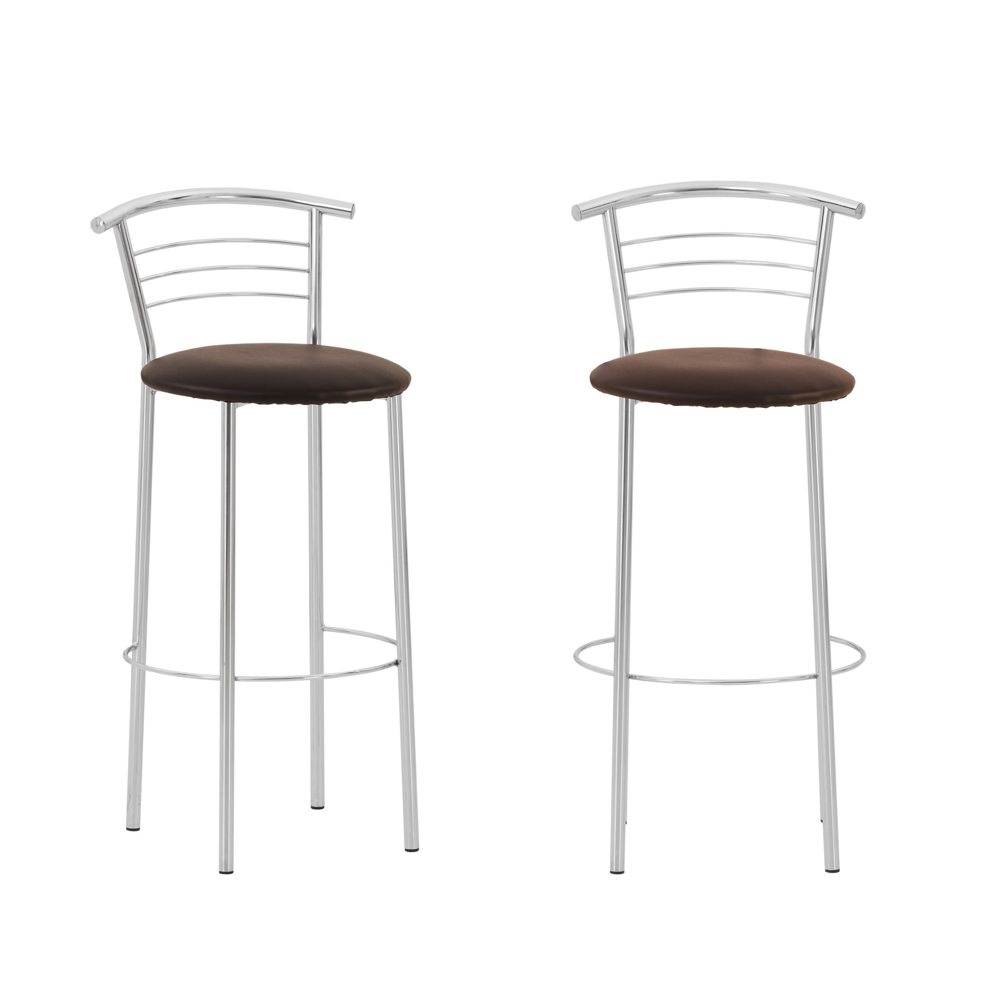 Set 2 scaune de bar MARCO Hoker, piele ecologica, Wenge