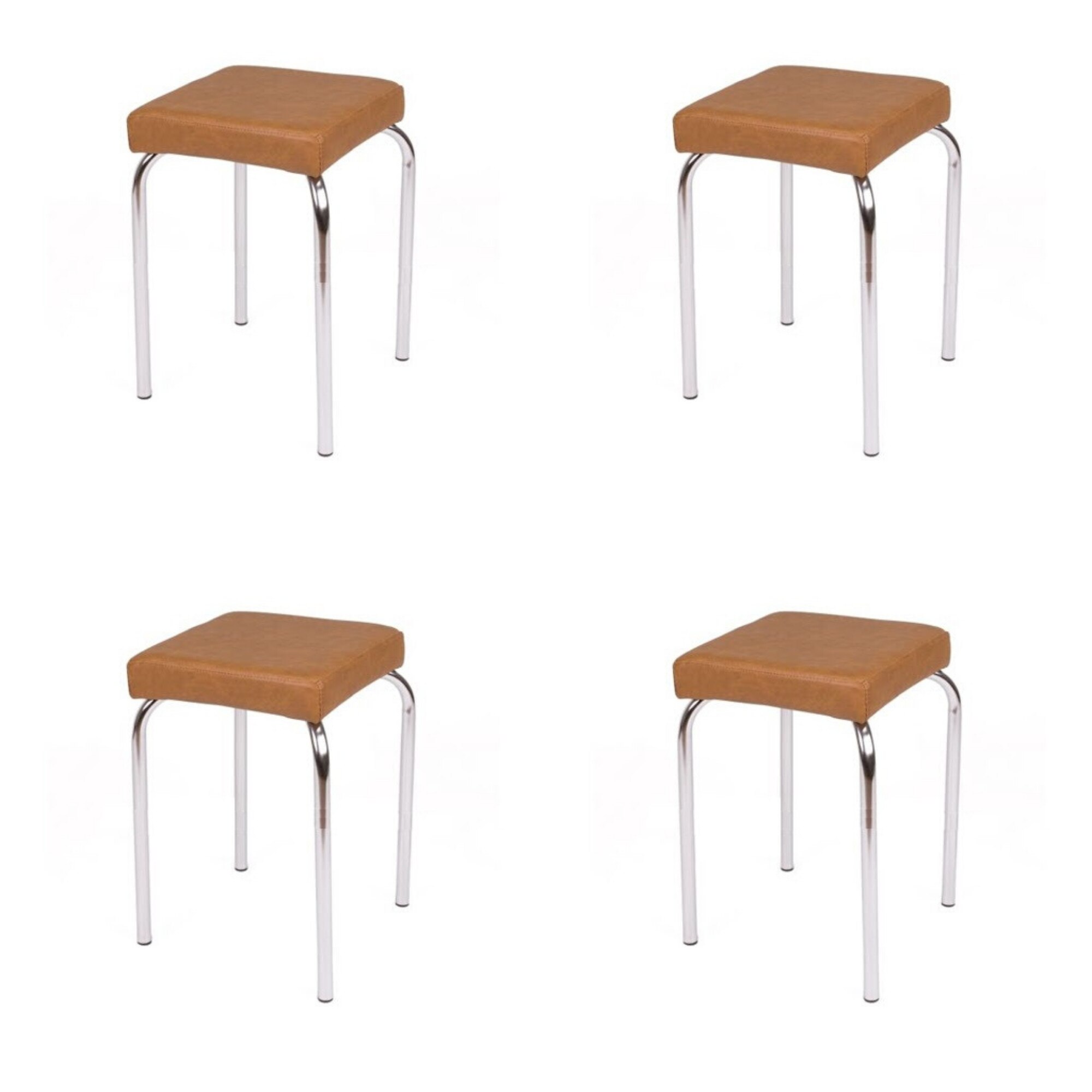 Set 4 scaune bucatarie TUTTI, piele ecologica, Aramiu