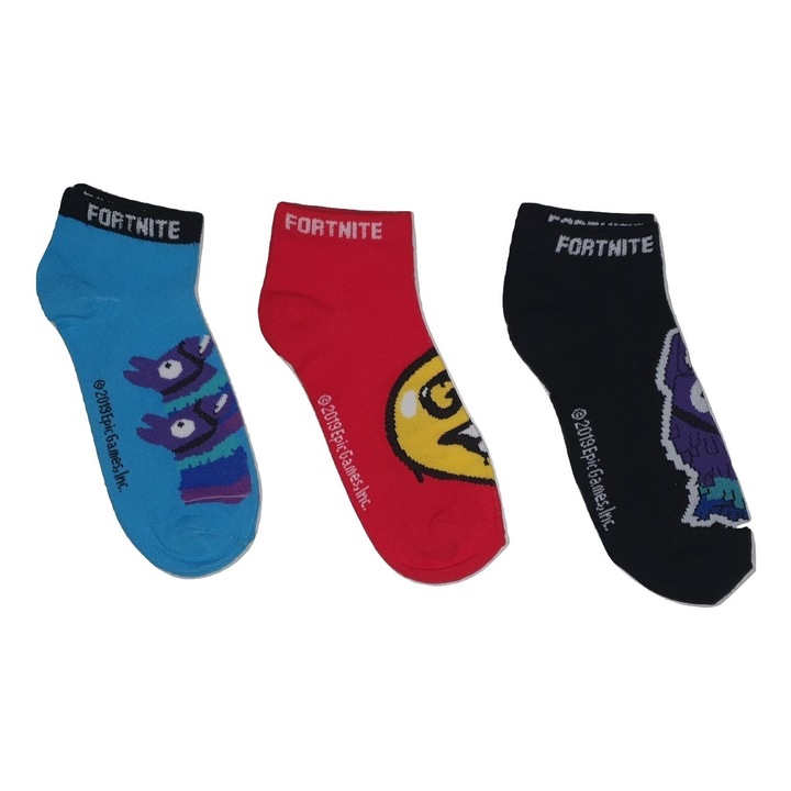 Комплект от 3 чифта детски чорапи Fortnite 12-15 години Многоцветни