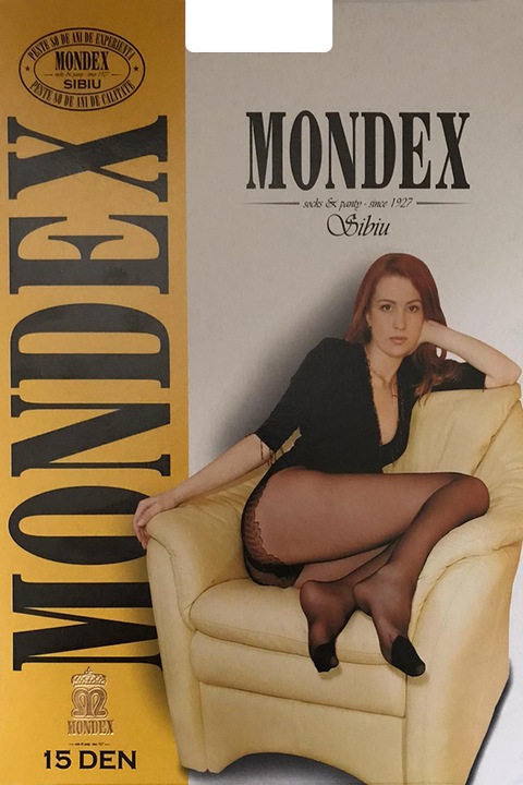 Dres dama Mondex, 15 Den, chilot dantelat, Bej