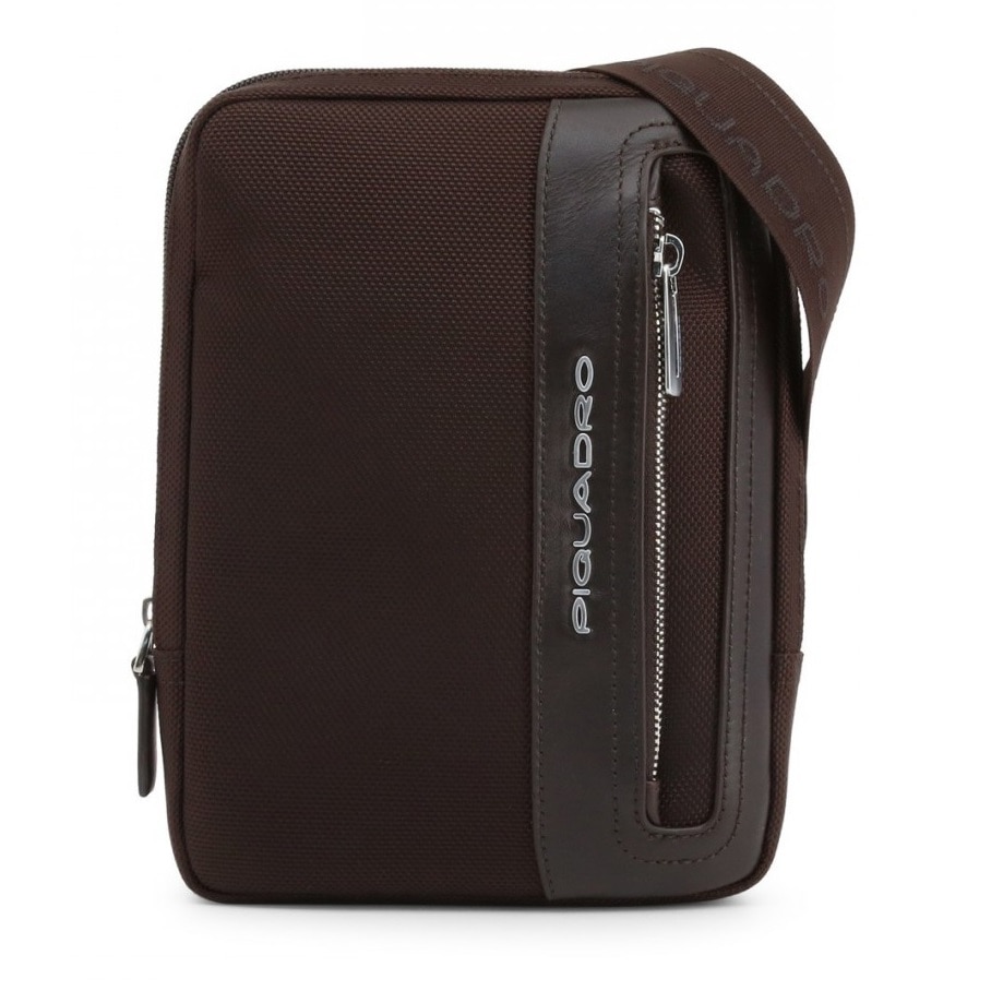 Geanta crossbody pentru barbati, port iPad mini din tesut si piele naturala CA3084LK2/TM, maro