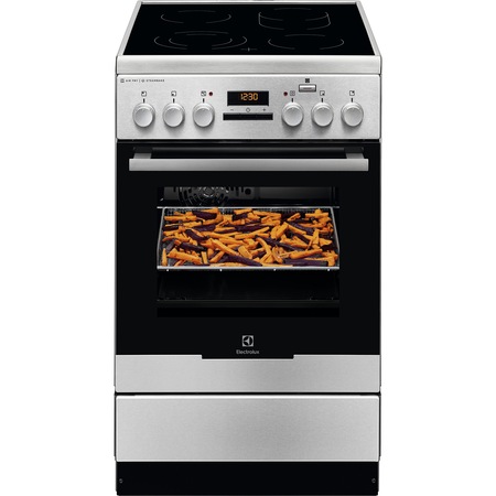 Aragaz Electrolux EKC54972OX, Plita vitroceramica, 4 zone de gatit, Grill, SteamBake, AirFry, Autocuratare catalitica, Clasa A, 50 cm, Inox