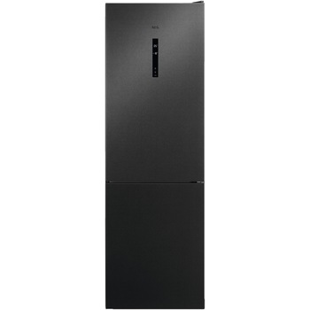 Combina frigorifica AEG RCB732E5MB, 324 l, NoFrost, Display, Clasa E, H 186 cm, Inox negru