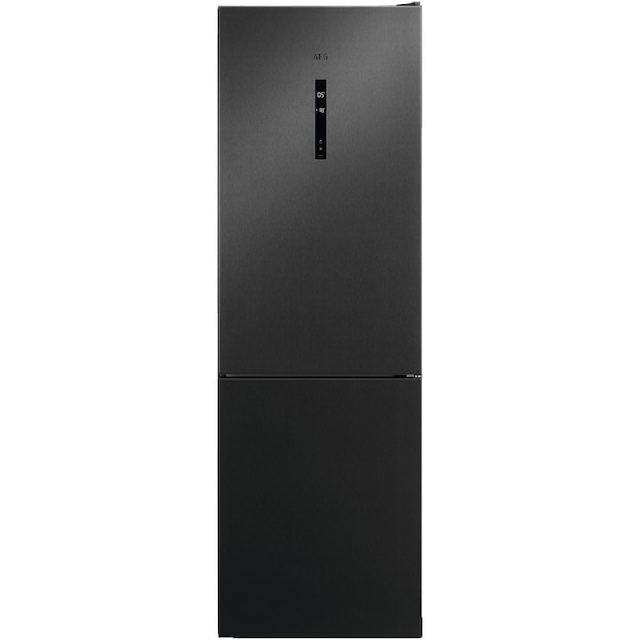 AEG RCB732E5MB CustomFlex kombinált hűtőszekrény, NoFrost, 185 cm, E energiaosztály, Fekete