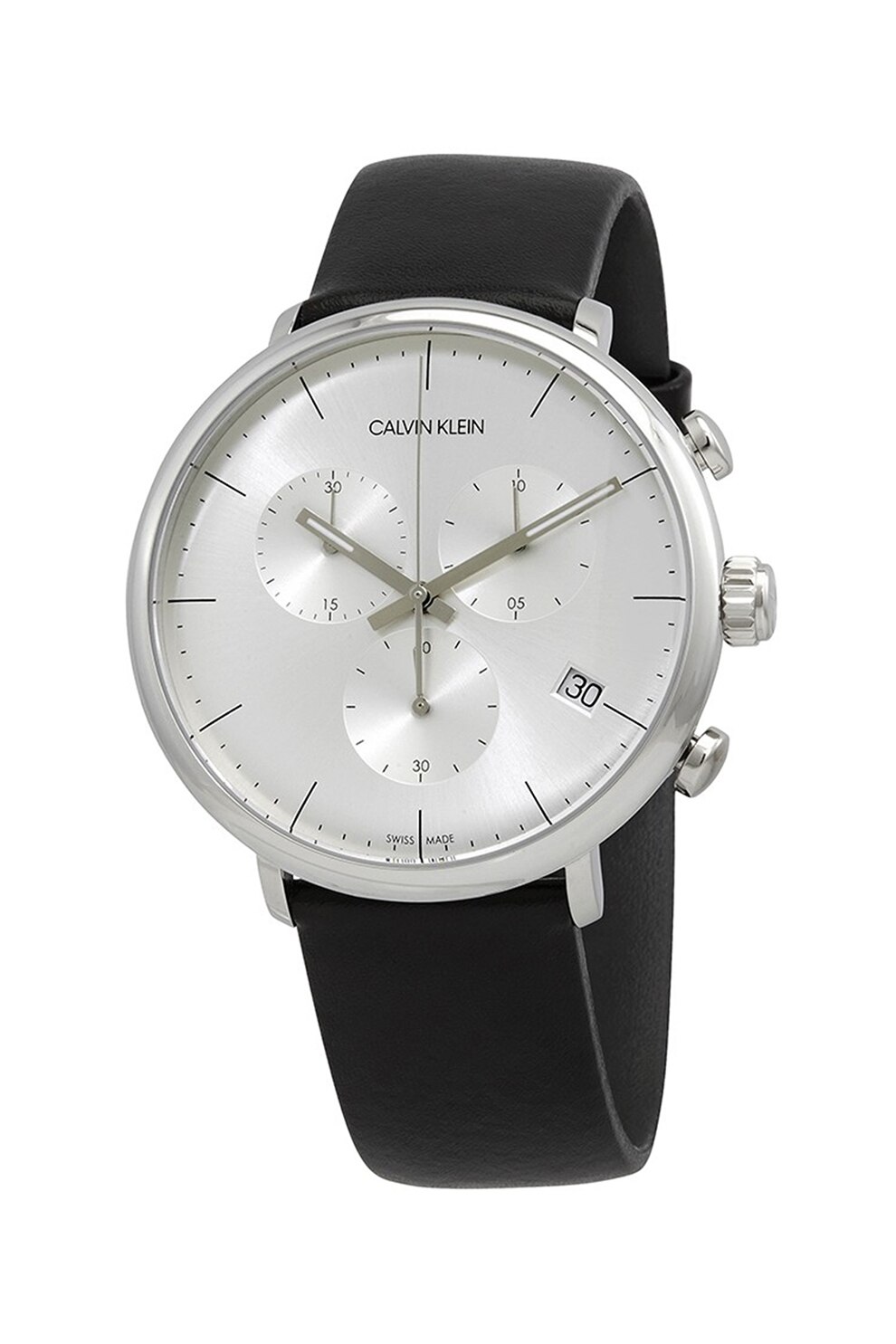 Calvin Klein, Ceas cronograf cu o curea de piele, Negru