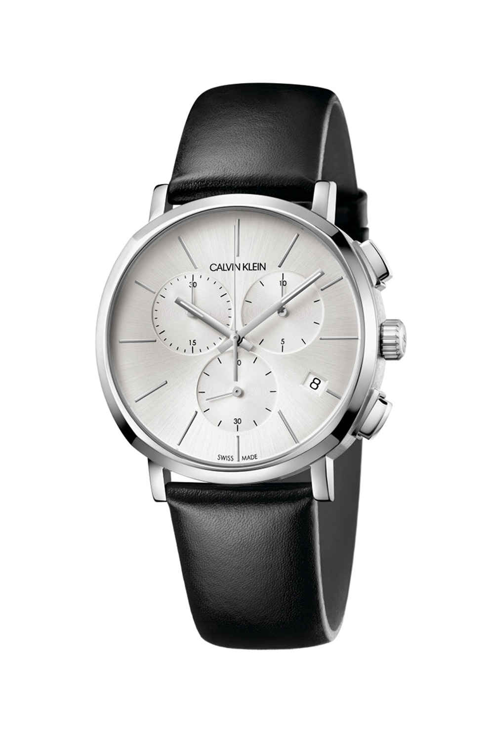 Calvin Klein, Ceas cronograf cu o curea de piele, Negru