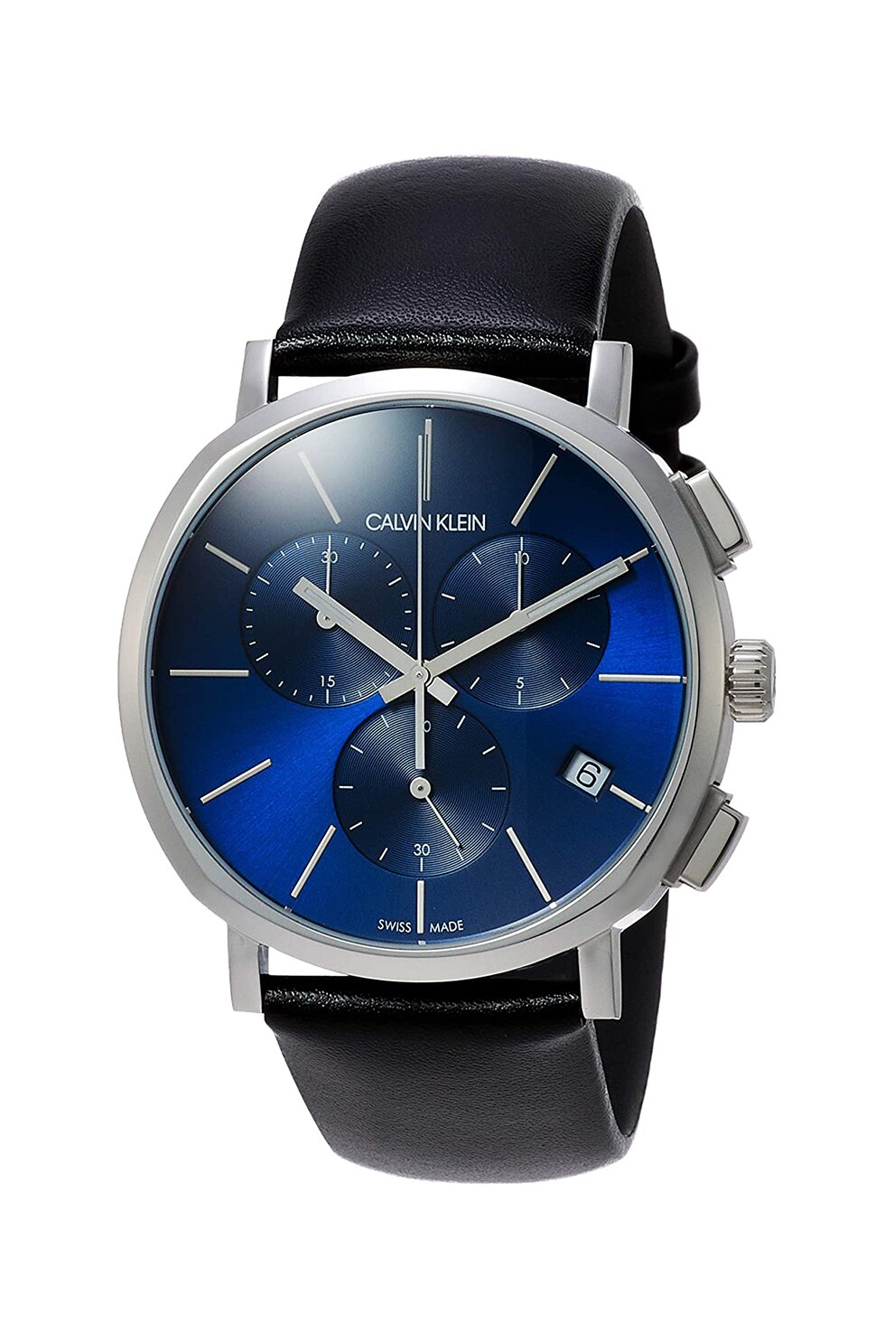 Calvin Klein, Ceas cronograf cu o curea de piele, Negru