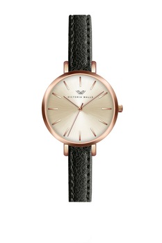Victoria Walls, Ceas analog cu o curea din piele, Negru/auriu rose/auriu Victoria Walls, Ceas analog cu o curea din piele, Negru/auriu rose/auriu