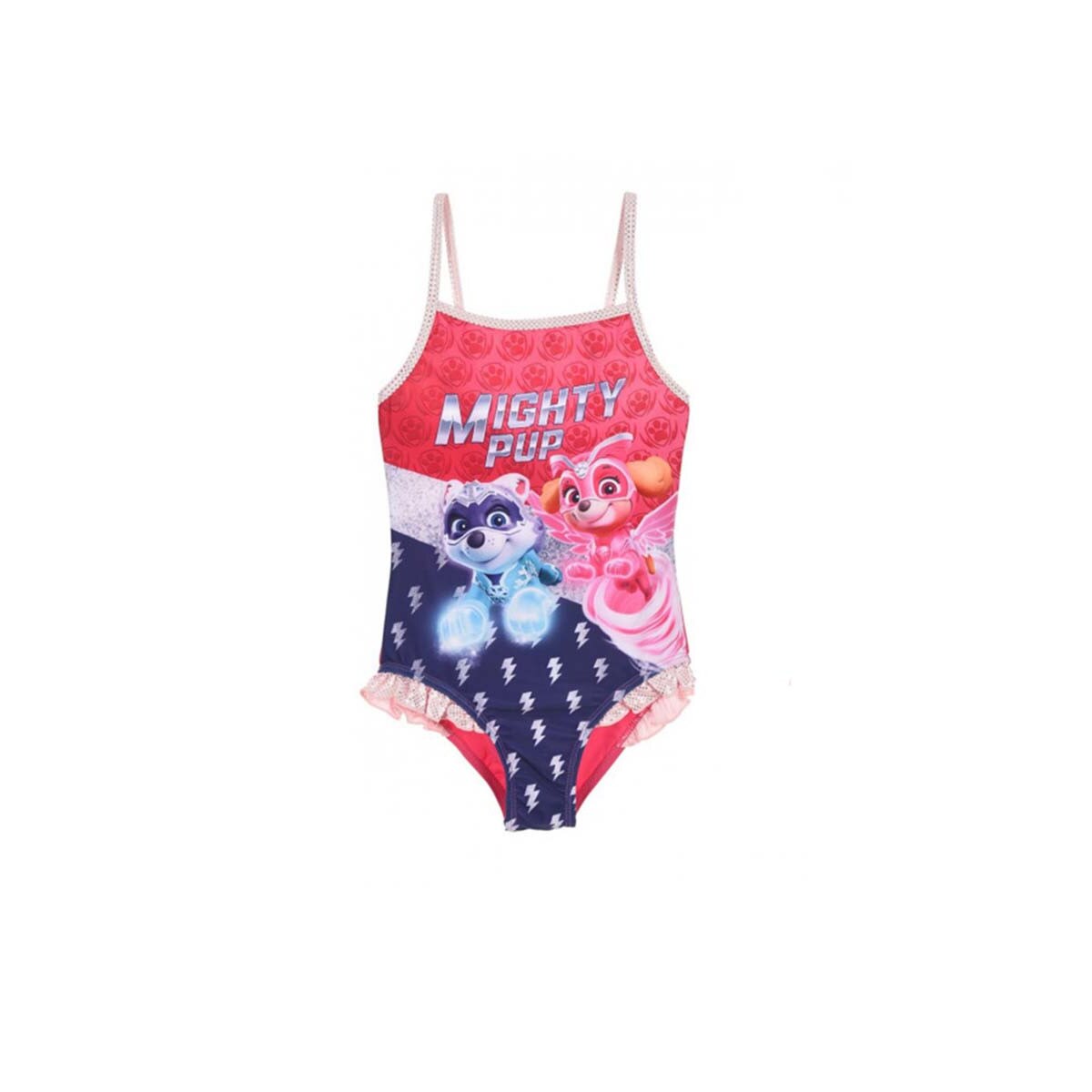 Costum de baie, Paw Patrol, pentru fete, Mighty Pup, roz