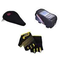 Accesorii pentru bicicleta, coso, Manusi de ciclism galben-negru, husa pentru sa, borseta-husa mobil pentru ghidon bicicleta