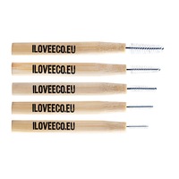 Set periute interdentare din bambus, Iloveeco, 5 bucati, marimi 0.7 mm, 0.8 mm , 1.0 mm, 1.2 mm, 1.4 mm