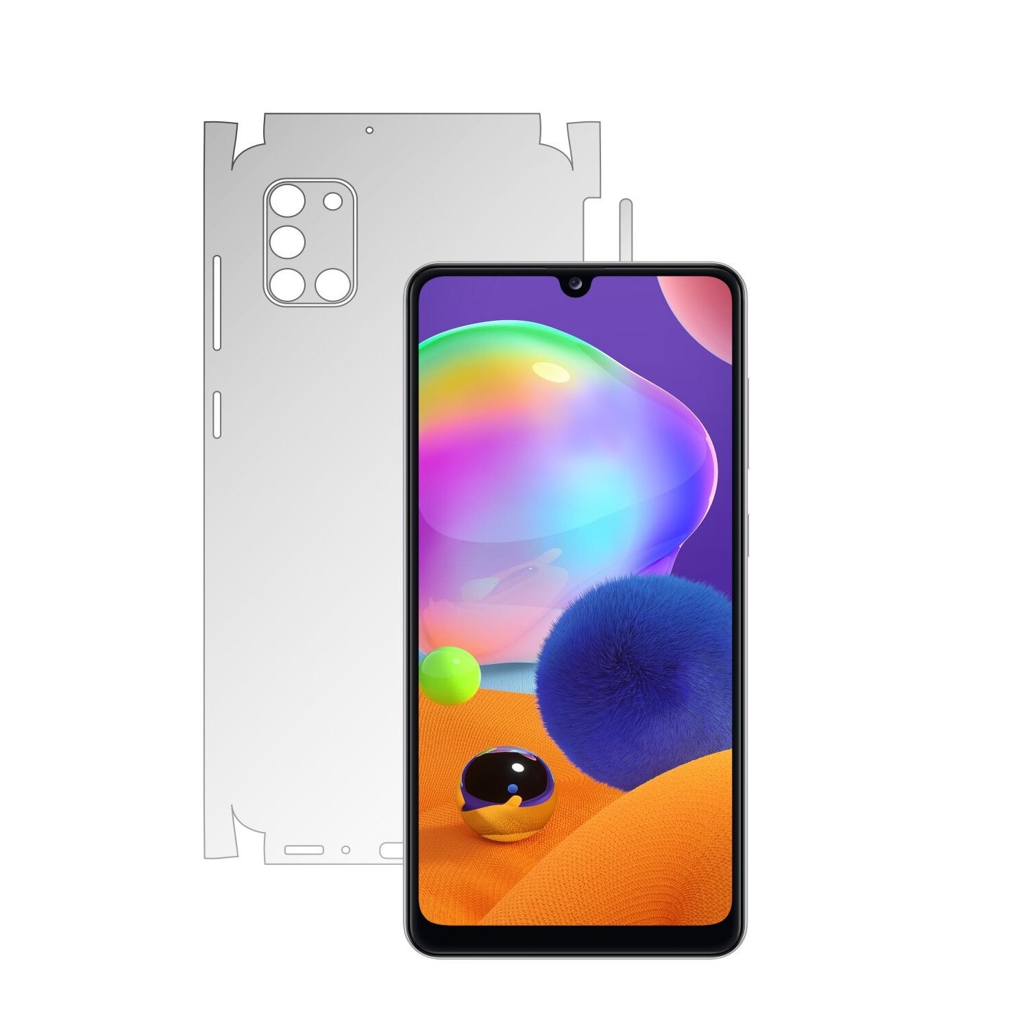 Folie Protectie Spate Invisible Skinz UHD AutoRegeneranta pentru Samsung Galaxy A31 - Folie Siliconica Ultra-Clear cu taiere 360 Cut pentru Carcasa Spate si Laterale, Skin Adeziv Transparent