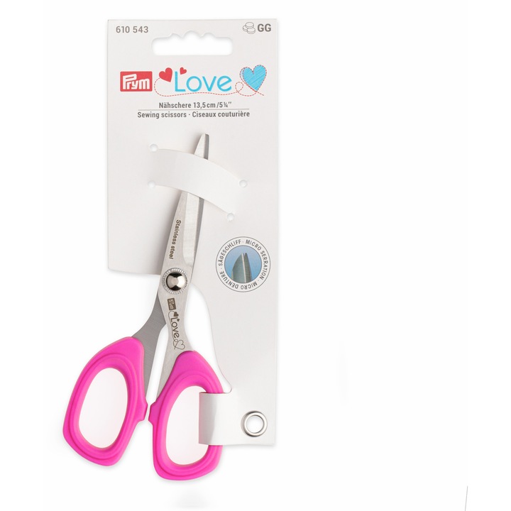 Foarfeca croitorie, cu microsertizatii, 13 cm, Prym Love