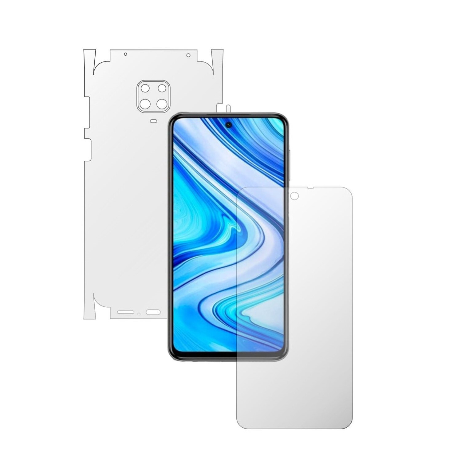 Folie Full Body Invisible Skinz HD pentru Xiaomi Redmi Note 9 Pro,(Max) - Folie Protectie Siliconica Ultra-Clear cu taiere 360 Cut pentru Ecran, Carcasa Spate si Laterale, Skin Adeziv Transparent