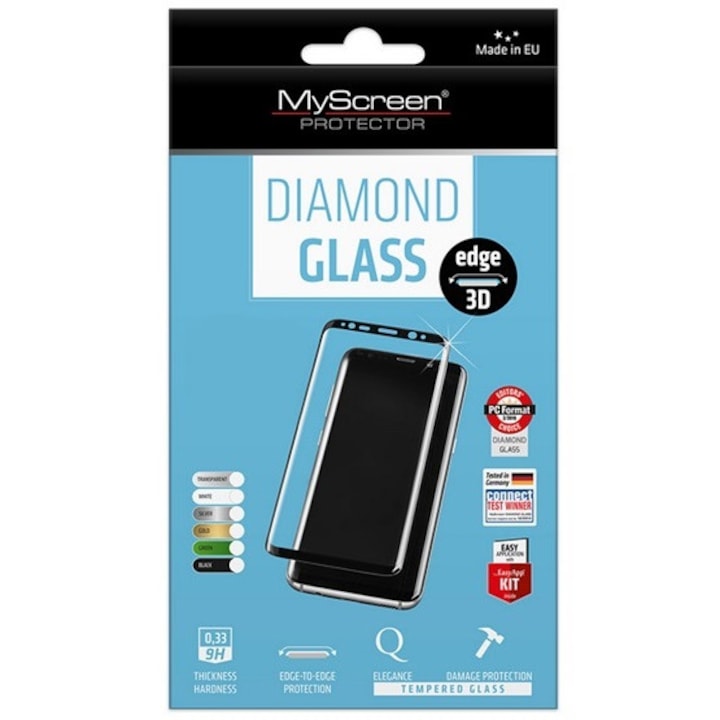 Myscreen Diamond Glass Edge 3D full cover képernyővédő edzett üveg Xiaomi Mi Note 10 Pro készülékhez, fekete (íves)