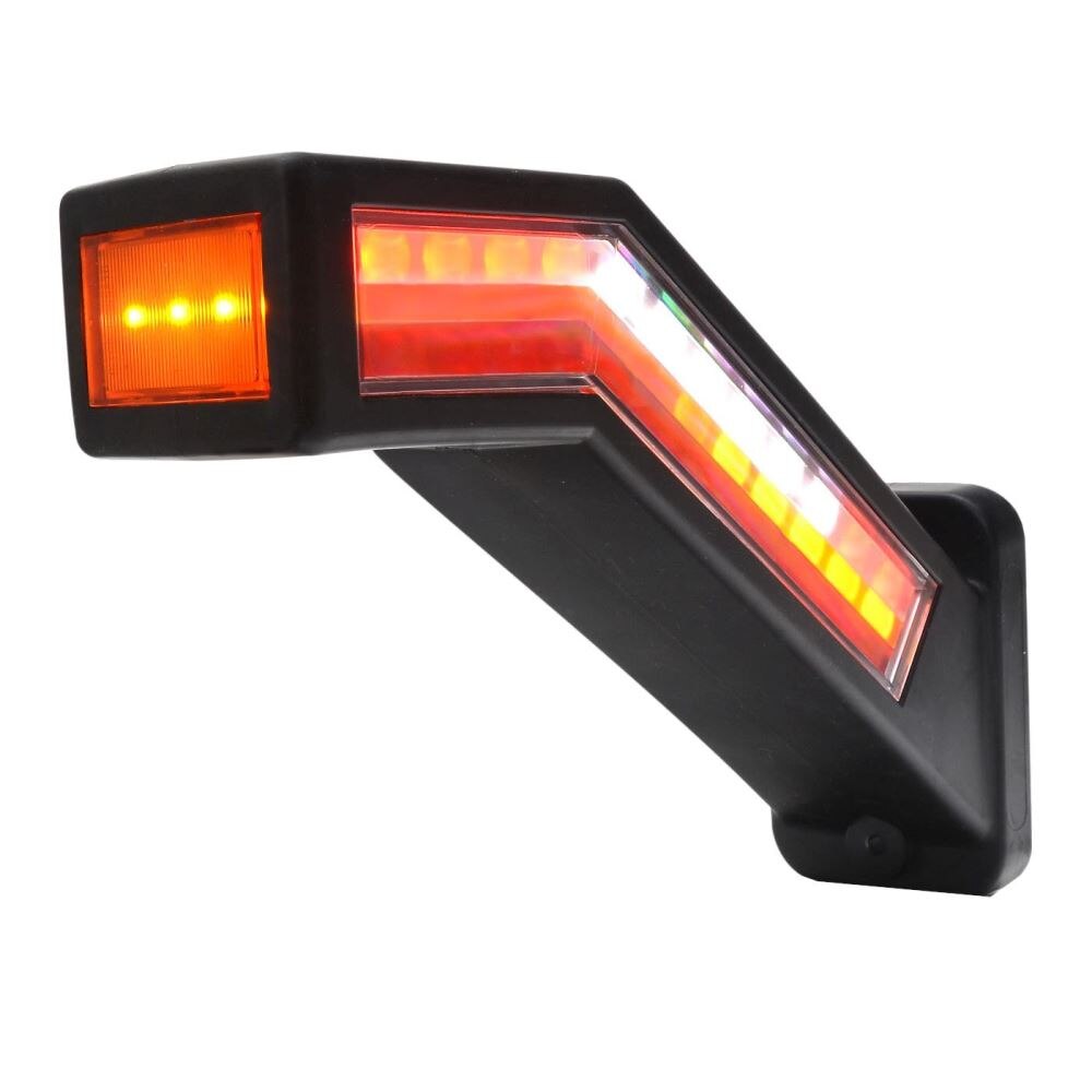 Lampa gabarit cu brat 185mm, cotit la 45° multifunctionala 6 functii, cu semnalizare dinamica, stanga, W168.9DD 1441DD L Was