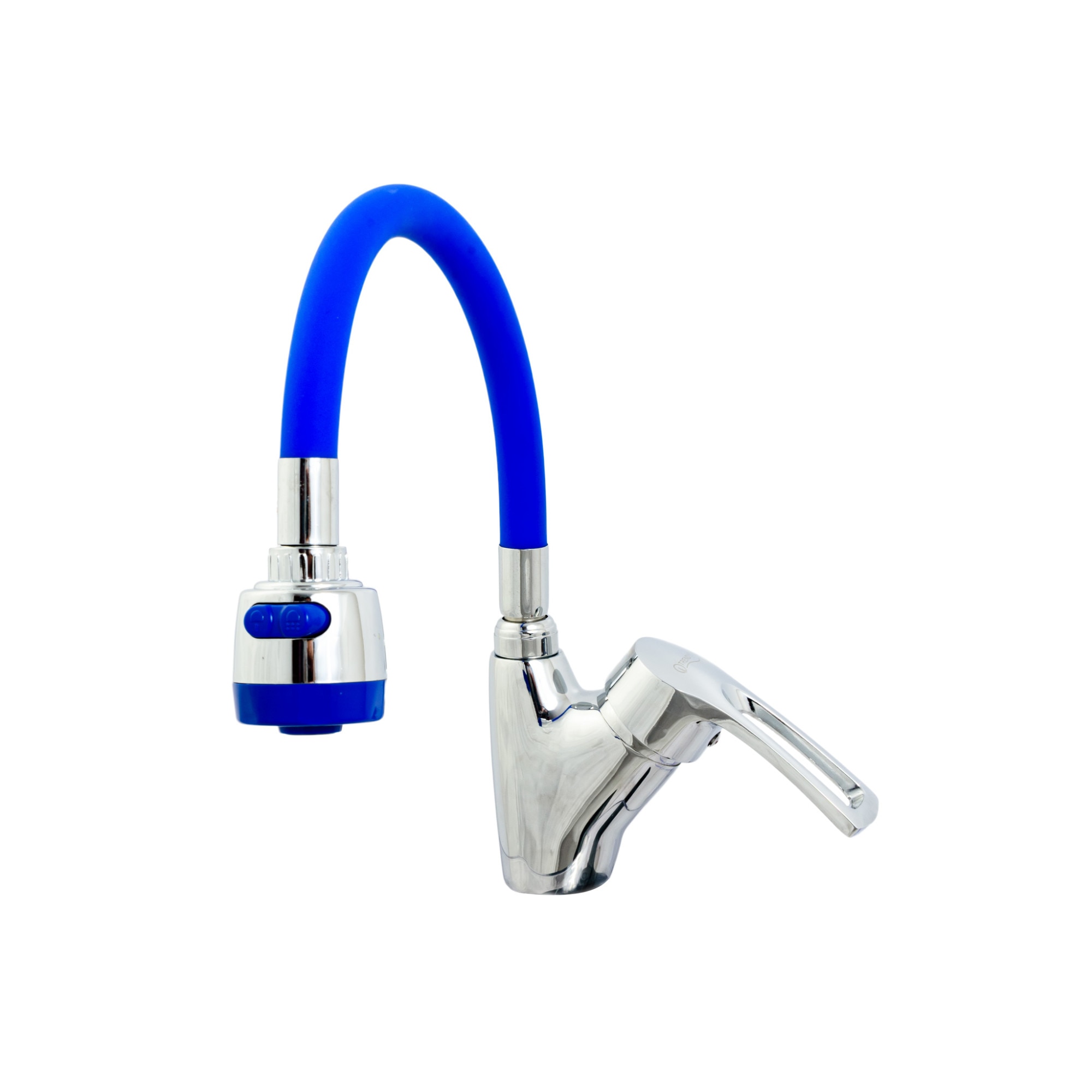Baterie bucatarie ,TRENDY S, pipa flexibila albastra , perlator doua functii