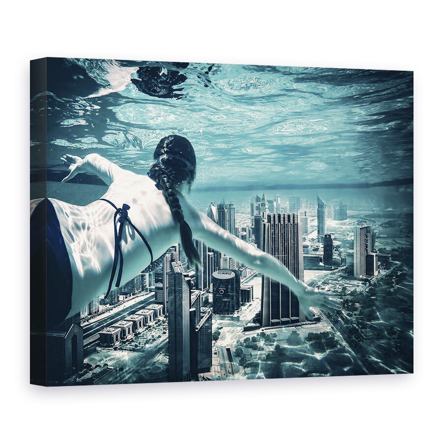 Tablou Canvas - Scafandru Oras, Dubai, Visand, Turcoaz, Scufundari, 30 x 40 cm