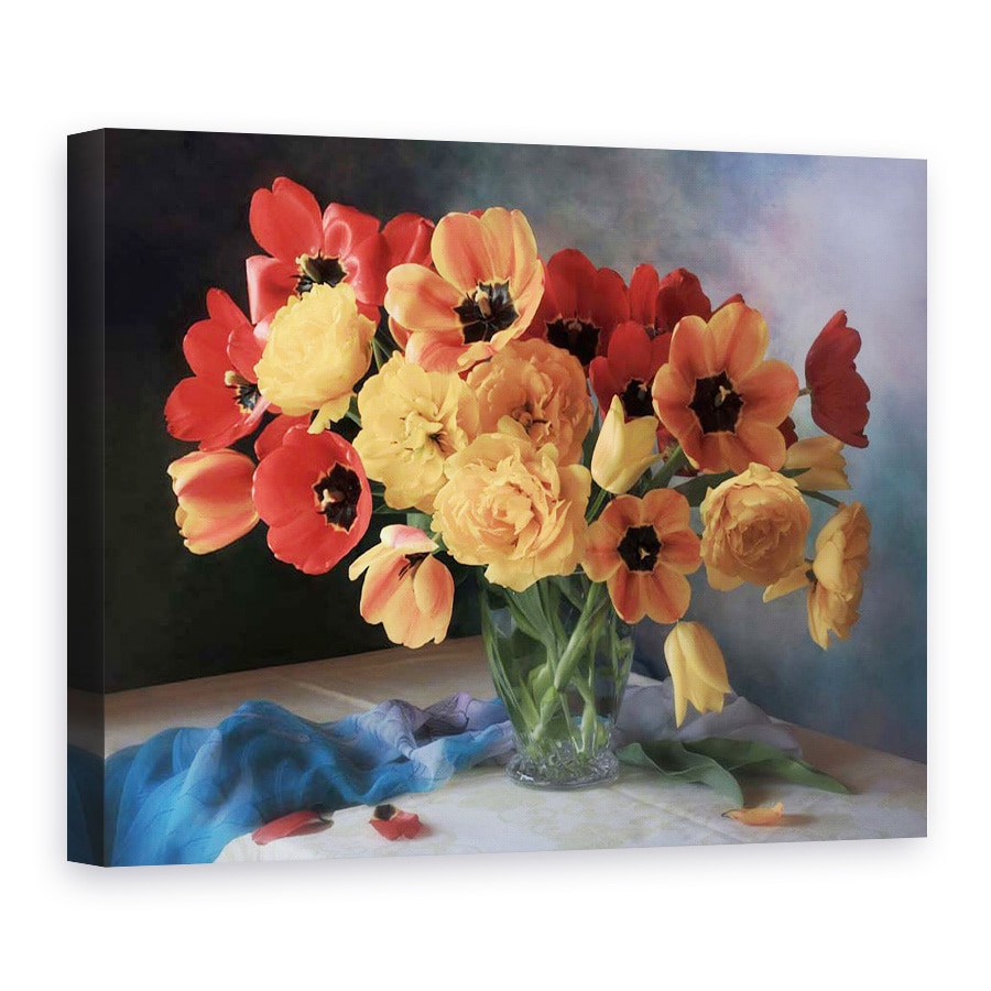 Tablou Canvas - Natura Moarta Cu Un Buchet De Lalele, 30 x 40 cm