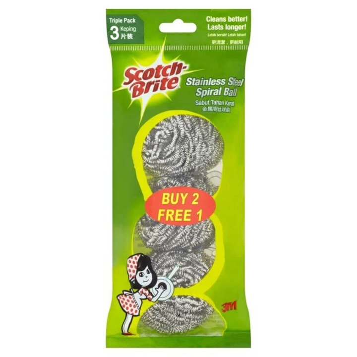 Prémium fém szivacsok SCOTCH BRITE Spira Type, 2+1 ajándék