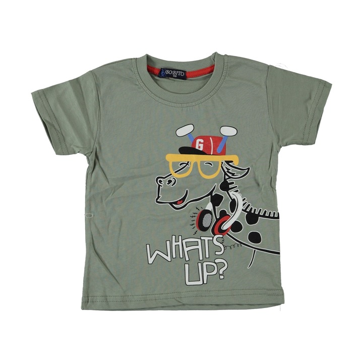 Fiú póló, Zsiráf, olívazöld