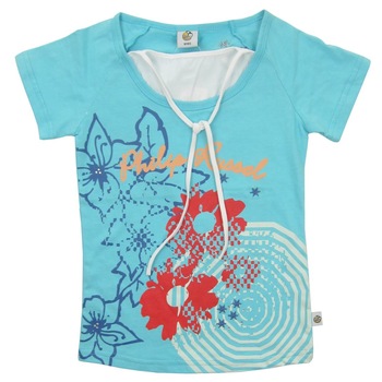 Tricou, KG022, Primii Pasi, Bleu/Alb Tricou, KG022, Primii Pasi, Bleu/Alb