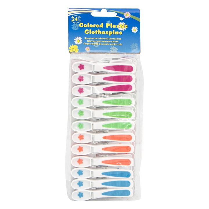 Set 24 carlige de rufe, 8 cm, diverse culori