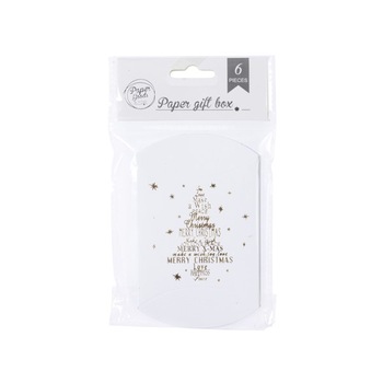 Set 6 cutii pentru cadou - Natural Gold - mai multe modele, Cu model Set 6 cutii pentru cadou - Natural Gold - mai multe modele, Cu model