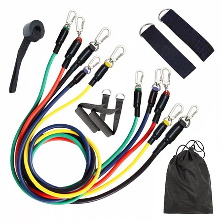 Set pentru fitness, Benzi pentru tractiuni, Manere, Bucle, Multicolor pret ieftin