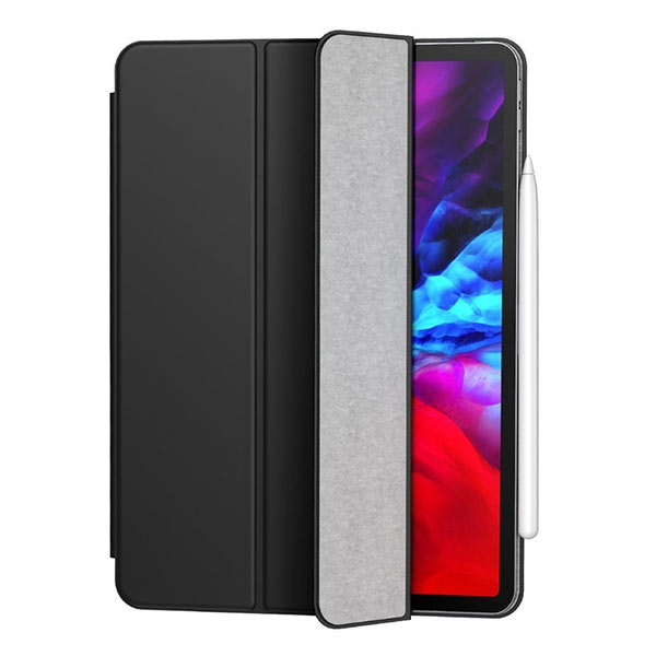 Husa Magnetica Pliabila pentru iPad Pro 11 inch 2020, Baseus Simplism Tri-Fold, Ajustare Tip Stand, Functie Smart Sleep si Wake-up, Neagra