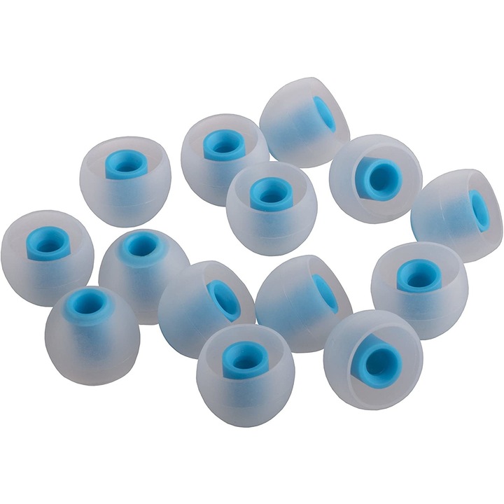 Set 7 perechi de dopuri pentru casti, Xcessor, S, culoare Alb/Albastru