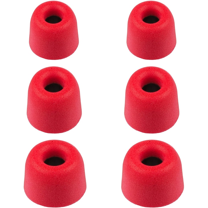 Set 3 perechi de dopuri pentru casti FX4.9, Xcessor, S/M/L, culoare Rosu
