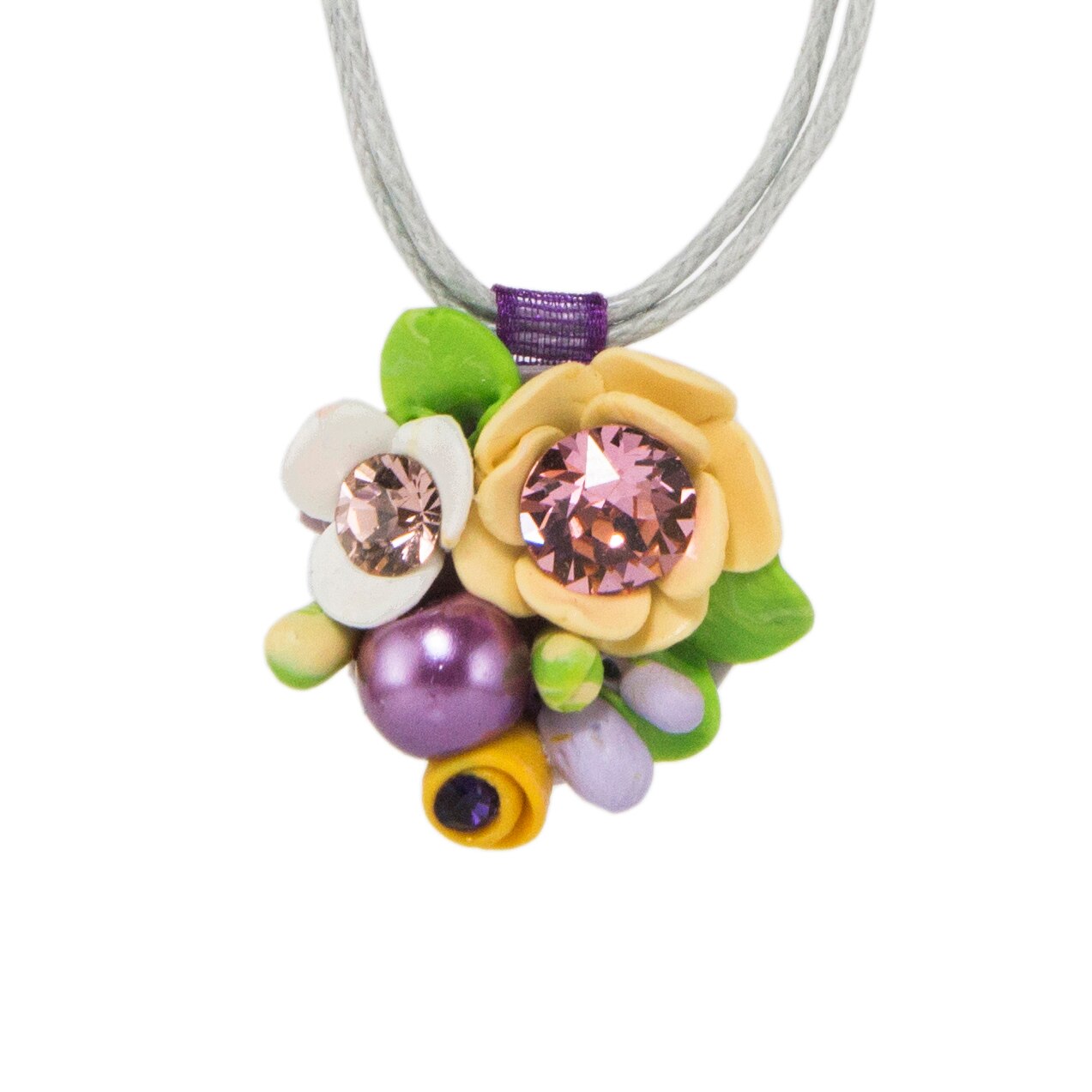 Colier cu cristale, Miidefloriart - model 68