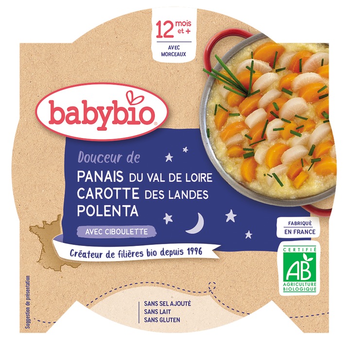 Meniu Babybio de pastarnac gratinat si dovleac drome, 260 g, de la un an
